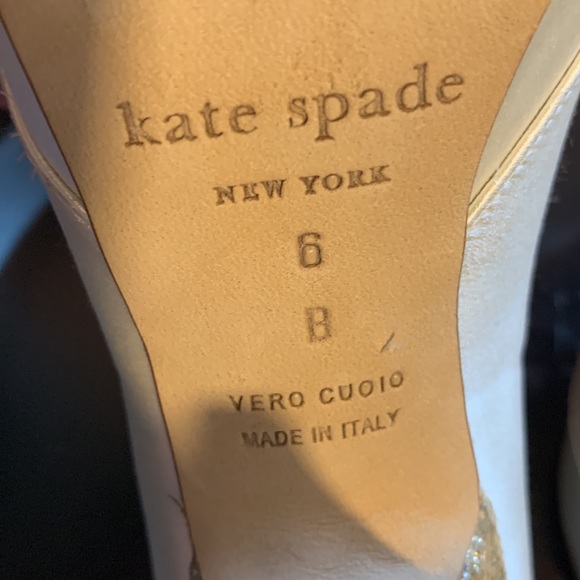 Kate Spade  Ivory / Gold Glitter Heels Pumps - Picture 12 of 15